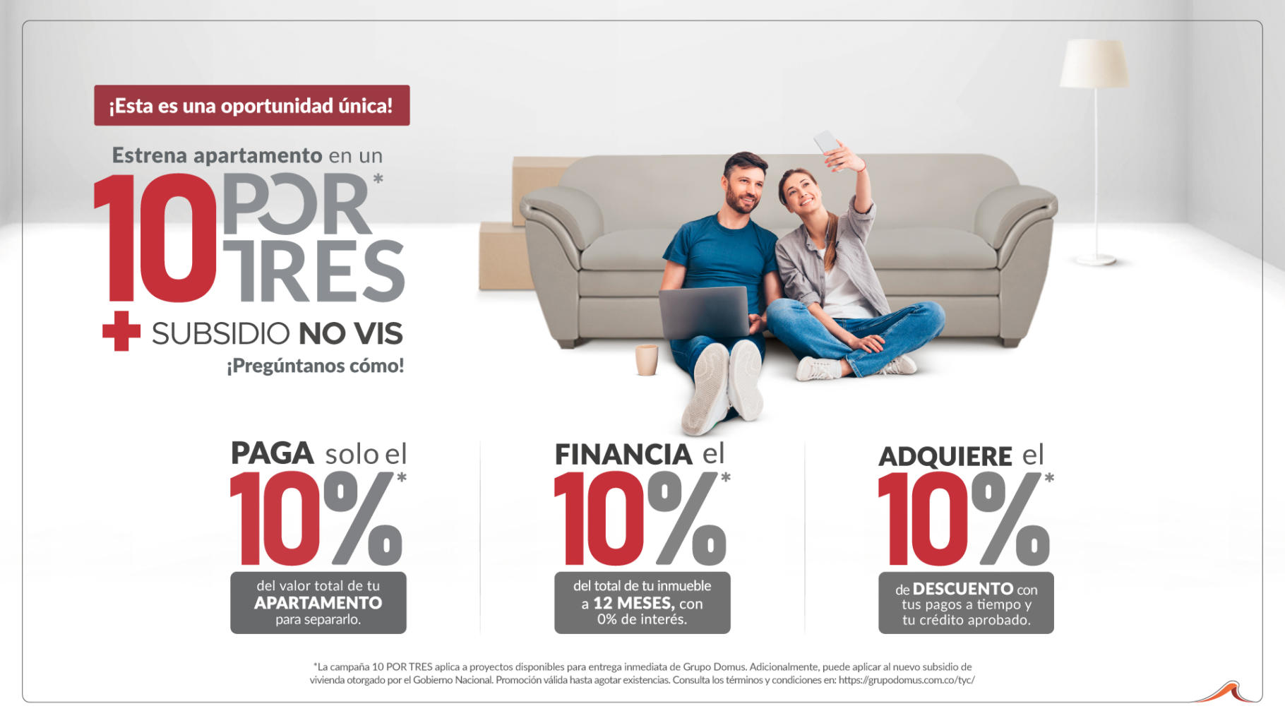 Estrenar apartamento en un 10 POR TRES - Constructora Grupo Domus